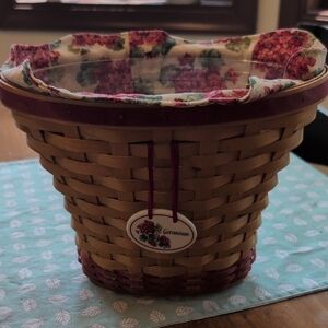Longaberger Brown and Red Accent Basket